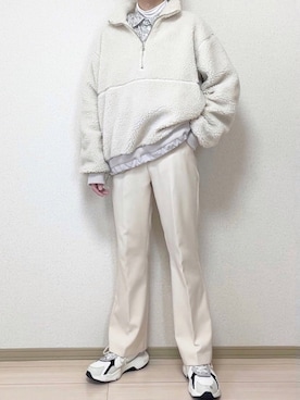 「colnのアイテム（ジャケット/アウター、ホワイト系）」を使った、Haさん（メンズ・168cm）の冬コーディネート