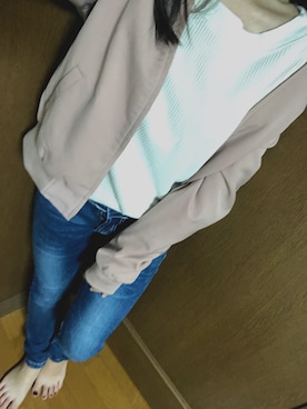 「Honeys（ハニーズ）のアイテム（MA-1）」を使った、みにまむさん（レディース・146cm）の秋コーディネート