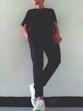 「KANGOL（カンゴール）のアイテム（その他シューズ）」を使った、Woo Leeさん（メンズ・171cm）の夏コーディネート