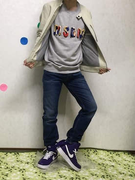 「ユナイテッドアローズ」｜「アイテム（スウェット）」を使った、隼太さん（メンズ・166cm）の秋コーディネート