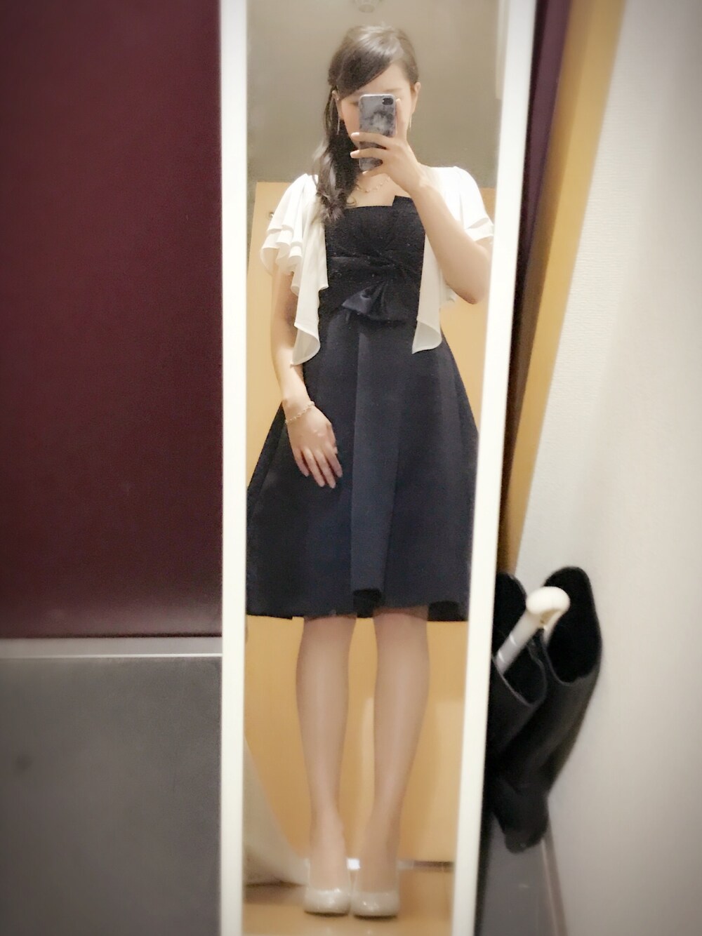 「結婚式、ドレス」｜「H&Mのアイテム（ワンピース、ブルー系）」を使った、yuccoさん（レディース・161cm）の夏コーディネートの1枚目の写真