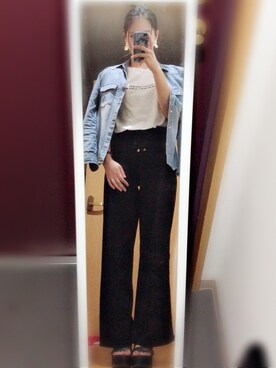 「Daniel Wellington（ダニエルウェリントン）の【Daniel Wellington】レザーバンド３６ＭＭ（アナログ腕時計）」を使った、yuccoさん（レディース・161cm）の夏コーディネート