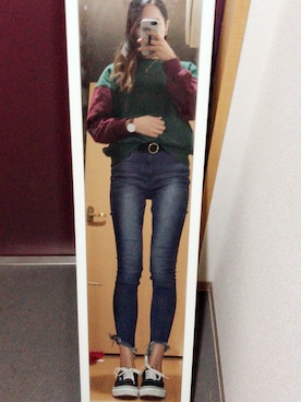 「Daniel Wellington（ダニエルウェリントン）の【Daniel Wellington】レザーバンド３６ＭＭ（アナログ腕時計）」を使った、yuccoさん（レディース・161cm）の秋コーディネート