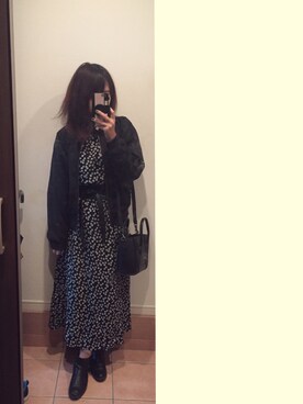 「サッシュベルト」｜「アイテム（MA-1）」を使った、maaa★さん（レディース・159cm）の冬コーディネート