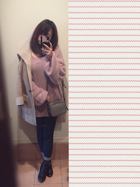 「URBAN RESEARCH（アーバンリサーチ）のアイテム（ムートンコート）」を使った、maaa★さん（レディース・159cm）の冬コーディネート