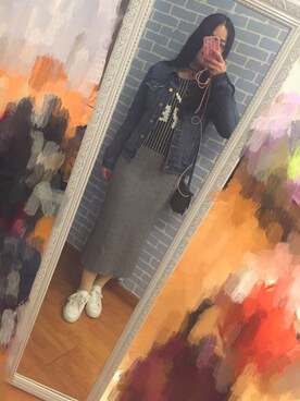 「远波のアイテム（スニーカー、ホワイト系）」を使った、乌龙大人o_Oさん（レディース）の冬コーディネート