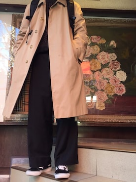 「アイテム（ステンカラーコート）」を使った、あーるさん（メンズ・170cm・10代）の冬コーディネート