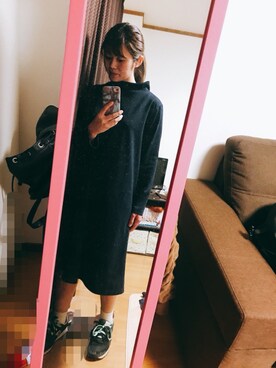 「SENSE OF PLACE by URBAN RESEARCH（センスオブプレイスバイアーバンリサーチ）のアイテム（ワンピース、ブルー系）」を使った、とりさん（レディース・155cm）の春コーディネート