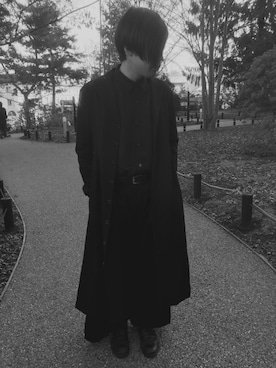 「Y's（ワイズ）のアイテム（トレンチコート）」を使った、ゆうりさん（メンズ・183cm）の冬コーディネート