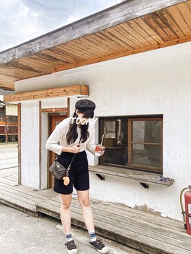 「NET（ネット）のアイテム（スラックス）」を使った、小7さん（レディース・173cm）の冬コーディネート