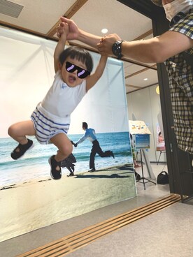 「PETIT BATEAU（プチバトー）のアイテム（オールインワン・サロペット）」を使った、sukemaruuさん（キッズ・80cm）の秋コーディネート