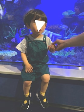 「PETIT BATEAU（プチバトー）のアイテム（オールインワン・サロペット）」を使った、sukemaruuさん（キッズ・80cm）の秋コーディネート
