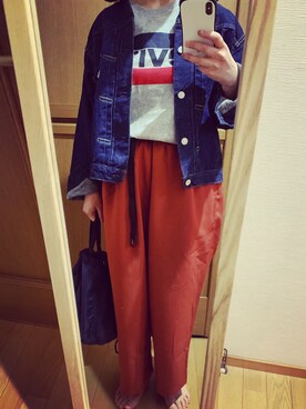 「BEAMS BOY（ビームスボーイ）のアイテム（デニムジャケット）」を使った、kokokobaさん（レディース・154cm）の春コーディネート