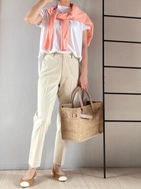 「SEA（シー）のアイテム（かごバッグ）」を使った、mf37さん（レディース・162cm）の春コーディネート