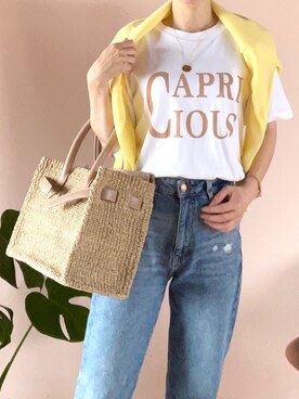 「SEA（シー）のアイテム（かごバッグ）」を使った、mf37さん（レディース・162cm）の夏コーディネート