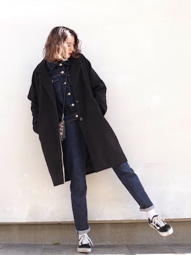 「GOGOSING（ゴゴシング）のアイテム（ダウンジャケット/コート）」を使った、Mさん（レディース・165cm）の冬コーディネート