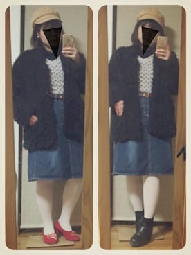 「LIVEコーデ」｜「アイテム（キャスケット）」を使った、かなもさん（レディース・163cm）の冬コーディネート