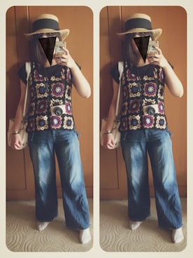 「INUOVO（イヌーボ）のアイテム」を使った、かなもさん（レディース・163cm）の夏コーディネート