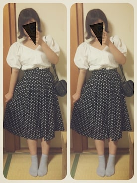 「白トップス」｜かなもさん（レディース・163cm・20代）の秋コーディネート