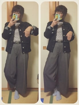 「wearhalloween2017」｜「アイテム（デニムジャケット）」を使った、かなもさん（レディース・163cm）の秋コーディネート