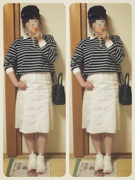 「CHUMS（チャムス）のアイテム（キャップ）」を使った、かなもさん（レディース・163cm）の春コーディネート