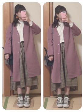 「アイテム（イヤリング）」を使った、かなもさん（レディース・163cm・20代）の秋コーディネート