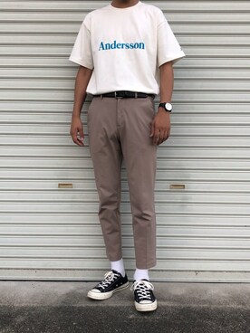 shunさんの「Andersson Bell SIGNATURE EMBROIDERY Tシャツ」を使ったコーディネート