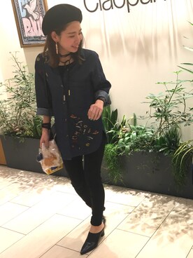 「SpRay（スプレイ）のアイテム（ハンチング/ベレー帽）」を使った、rinaさん（レディース・150cm）の冬コーディネート
