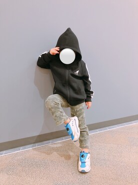 「KANGOL（カンゴール）のアイテム（ジャケット/アウター）」を使った、kotakohaさん（キッズ・110cm）の秋コーディネート