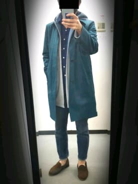 「おじさん」｜「アイテム（ステンカラーコート）」を使った、msayankoさん（メンズ・170cm）の春コーディネート
