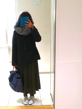 「GAP（ギャップ）のアイテム（ピーコート）」を使った、maki@kさん（レディース・159cm）の冬コーディネート