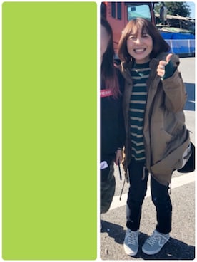「緑」｜「アイテム（モッズコート）」を使った、maki@kさん（レディース・159cm）の秋コーディネート
