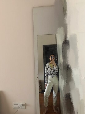 「MONKI（モンキ）のアイテム（Tシャツ/カットソー）」を使った、土豆巧克力酱さん（レディース・157cm）の春コーディネート