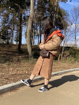 「いいね返し」｜「アイテム（ダウンジャケット/コート）」を使った、YURIさん（レディース・170cm）の冬コーディネート