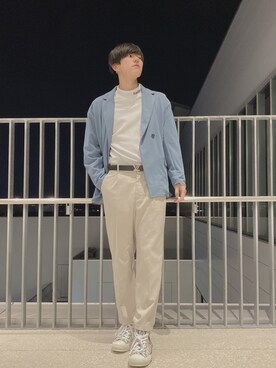 「neos（ネオス）のアイテム（テーラードジャケット）」を使った、MASAYA    さん（メンズ・177cm）の冬コーディネート