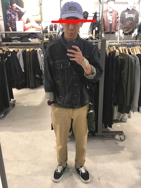 「NET（ネット）のアイテム（デニムジャケット）」を使った、taka4niさん（メンズ・175cm）の秋コーディネート