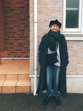 「LACOSTE（ラコステ）のアイテム（その他アウター）」を使った、CHIEさん（レディース・156cm）の冬コーディネート