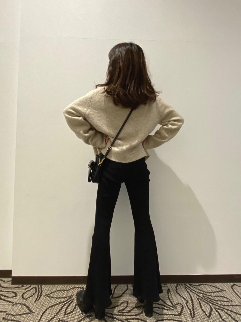 「秋コーデ、アンゴラニット」｜「FRAY I.Dのハイネックルーズニットプルオーバー（ニット/セーター、ベージュ系）」を使った、kasumiさん（レディース・151cm）の秋コーディネートの1枚目の写真
