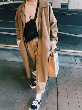 「titivate（ティティベイト）のボトルネックボリュームスリーブニット（ニット/セーター）」を使った、Yuuri Masumuraさん（レディース・153cm）の春コーディネート