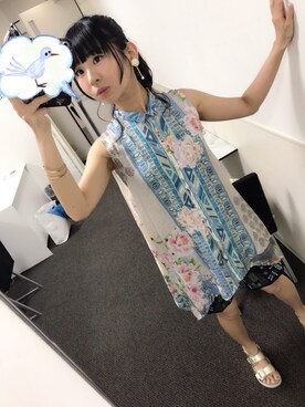 「JOHNNY WAS（ジョニーワズ）のアイテム」を使った、古川未鈴さん（レディース・165cm）の夏コーディネート