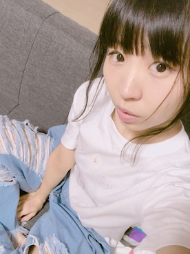 「merry jenny（メリージェニー）のアイテム（ジャージ）」を使った、古川未鈴さん（レディース・165cm）の夏コーディネート