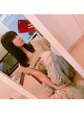 「marble sud（マーブルシュッド）のアイテム（トップス）」を使った、古川未鈴さん（レディース・165cm）の秋コーディネート