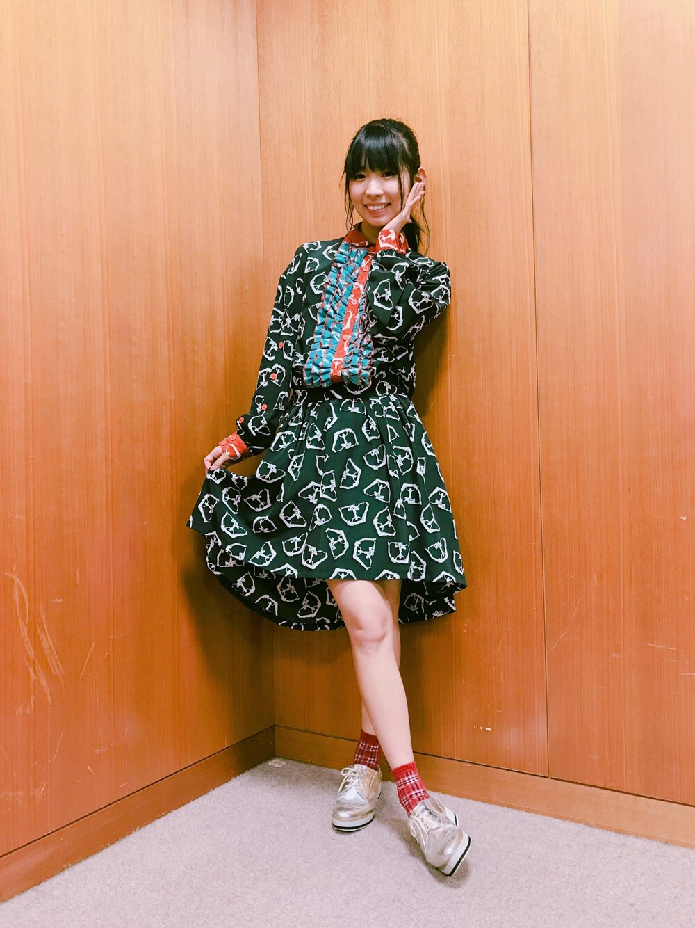 パメオポーズ　THREE GODS PATTERN DRESSワンピース パメオポーズ THREE GODS PATTERN DRESSワンピース