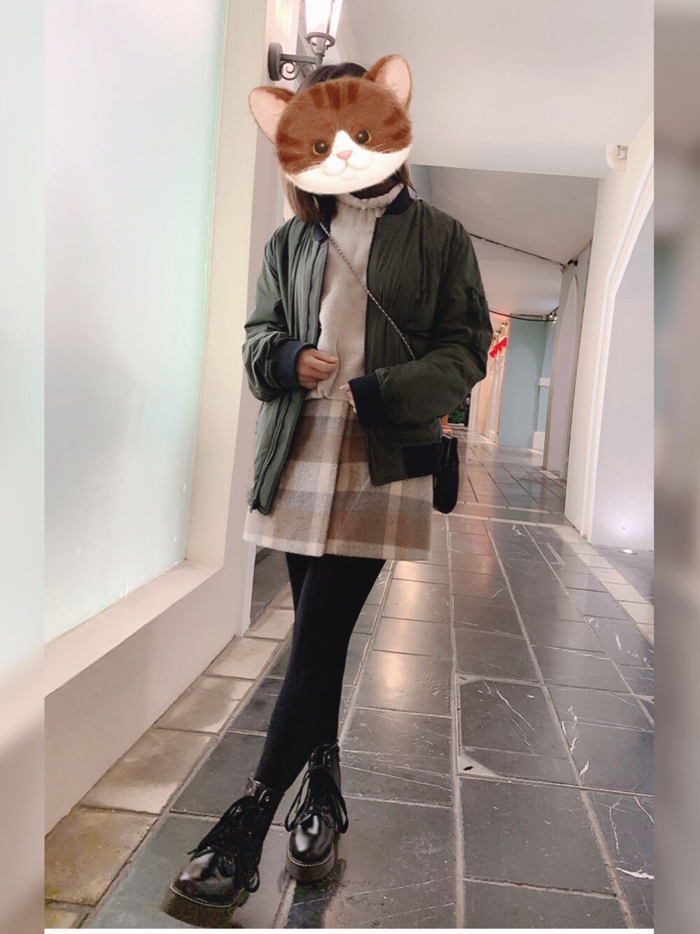 「SPAOのアイテム（スカート、その他）」を使った、meowさん（レディース・155cm）の冬コーディネートの1枚目の写真