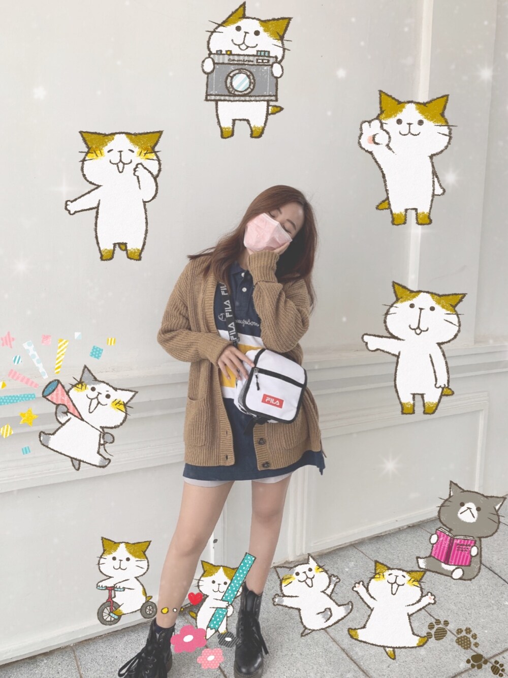 「Championのアイテム（Tシャツ/カットソー、ブルー系）」を使った、meowさん（レディース・155cm）の春コーディネートの1枚目の写真
