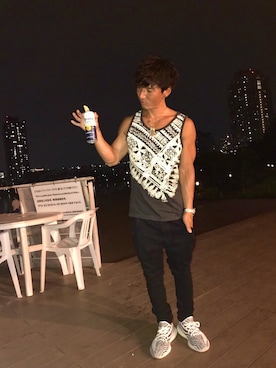 「チャイハネ（チャイハネ）のアイテム（タンクトップ）」を使った、wataruxさん（メンズ・170cm）の夏コーディネート