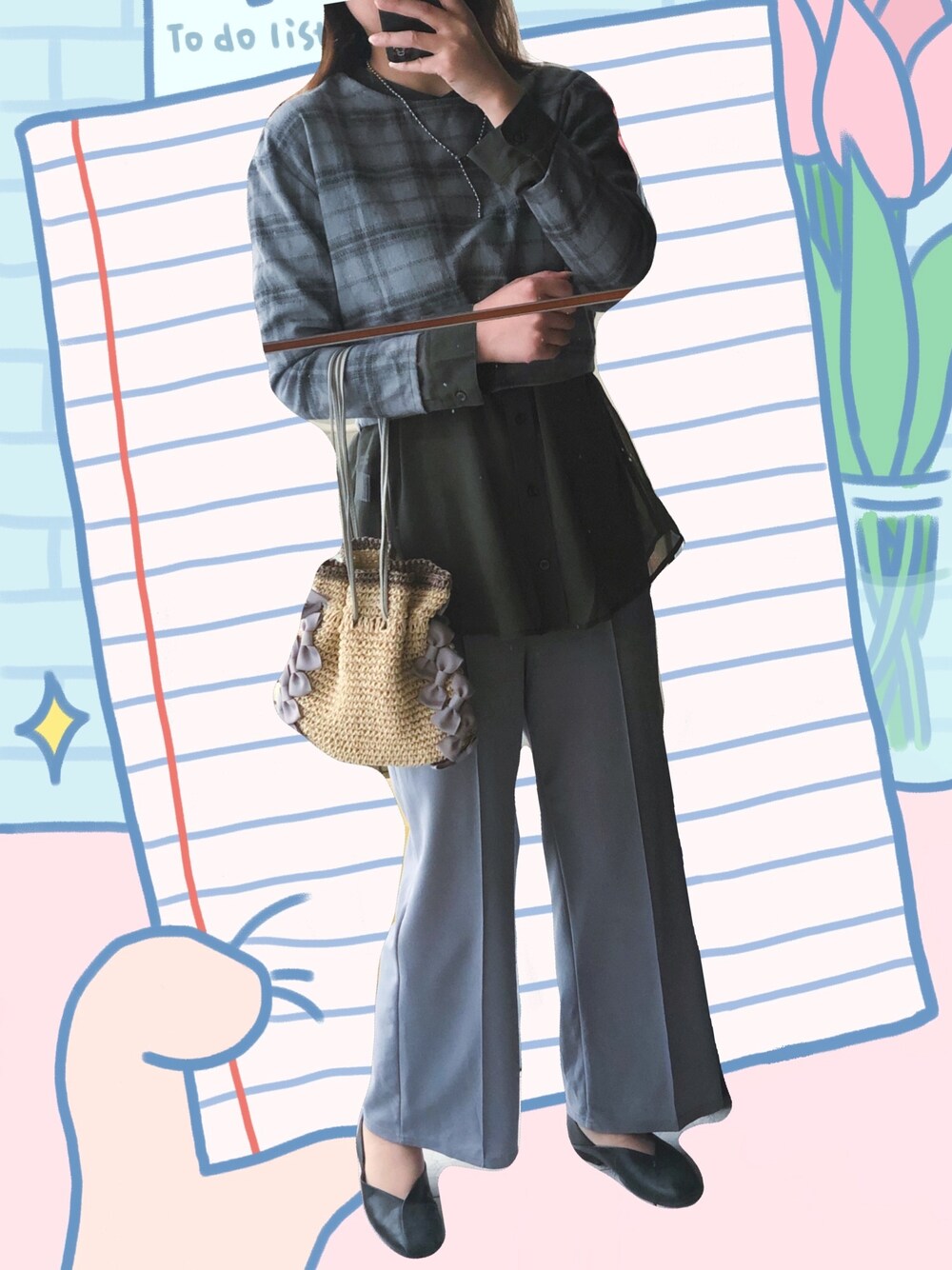 「ROPE' PICNICのアイテム（その他トップス、グレー系）」を使った、cocoamandaさん（レディース・165cm）の春コーディネートの1枚目の写真
