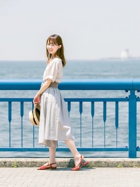 「アイテム（イヤリング）」を使った、hareko(はれこ)さん（レディース・165cm・20代）の夏コーディネート
