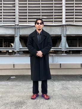 「MONKEY TIME（モンキータイム）のアイテム（チェスターコート）」を使った、Seitaroさん（メンズ・173cm）の冬コーディネート