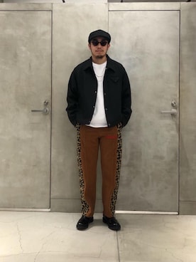 「PLEASURES（プレジャー）のアイテム（パンツ）」を使った、Seitaroさん（メンズ・173cm）の春コーディネート